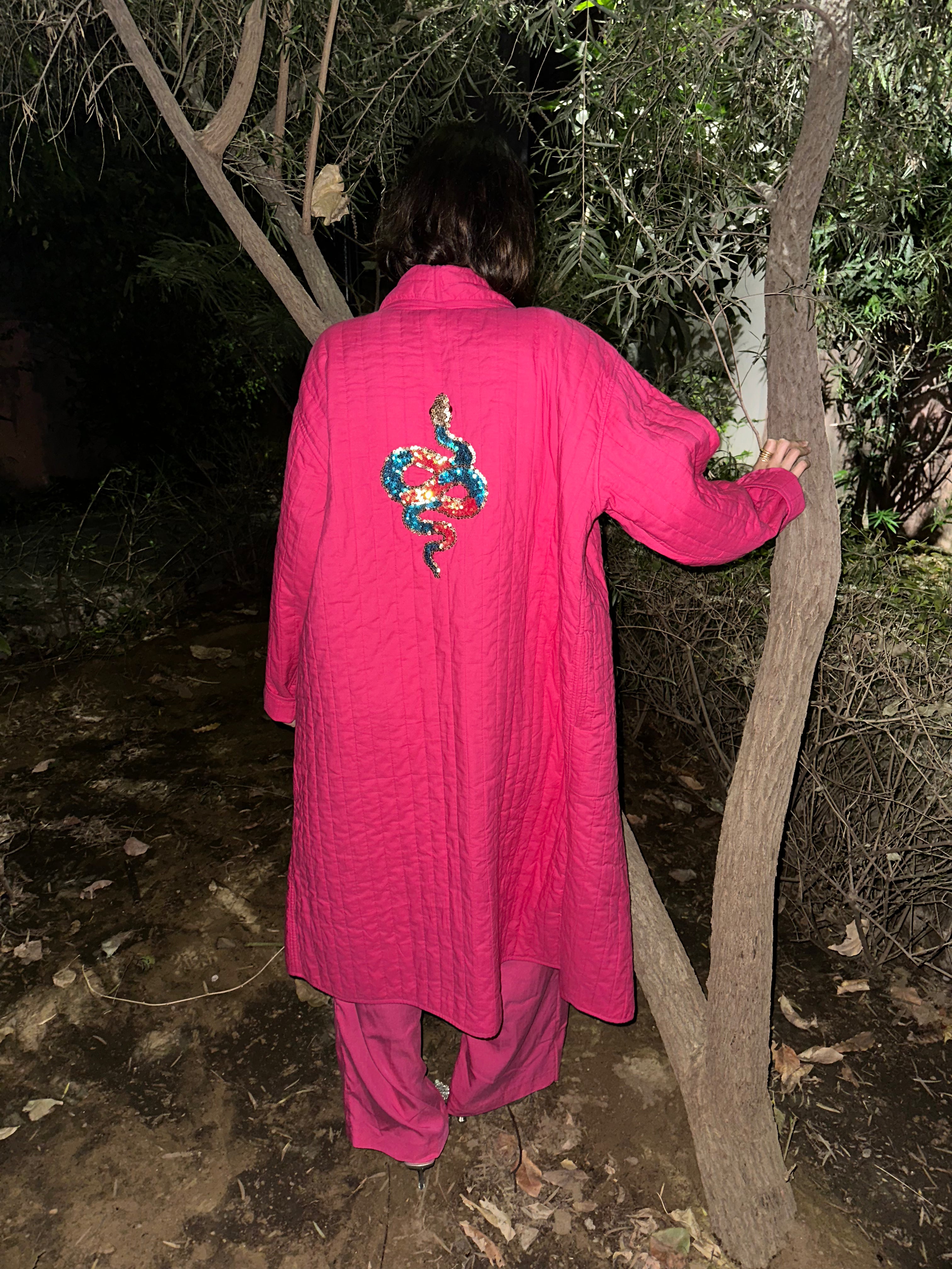 Serpent over-sized quilted jacket