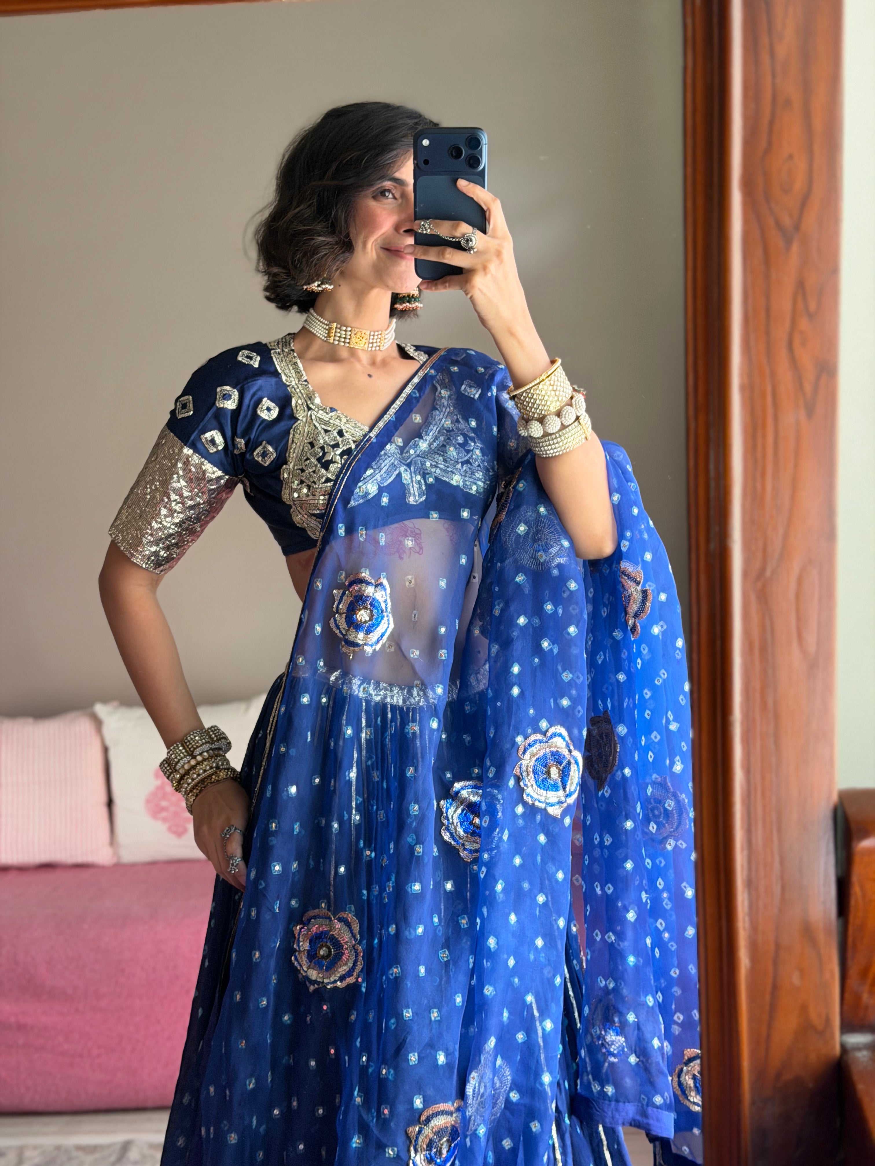 Bandhej Organza Odhni