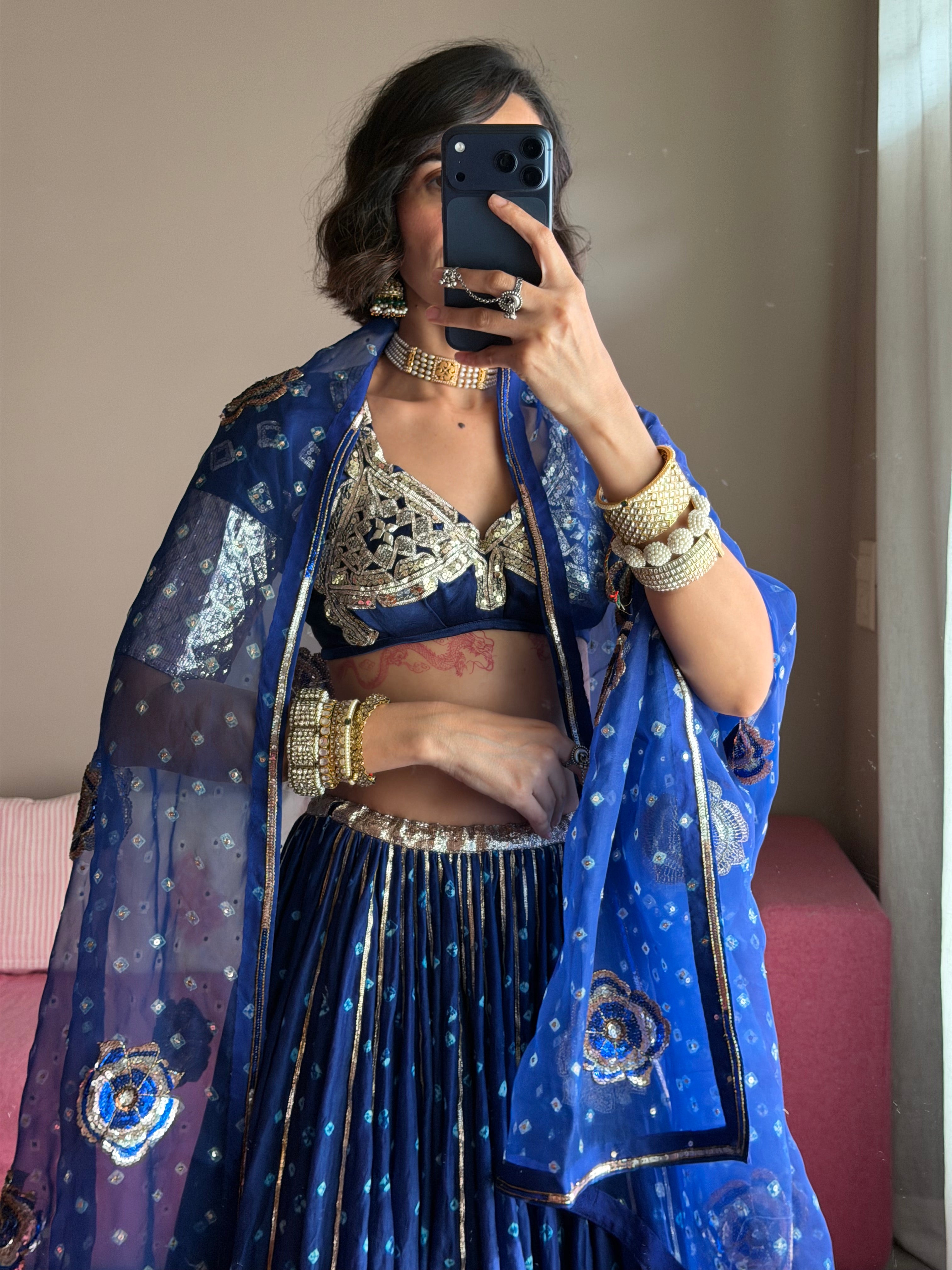 Bandhej Organza Odhni