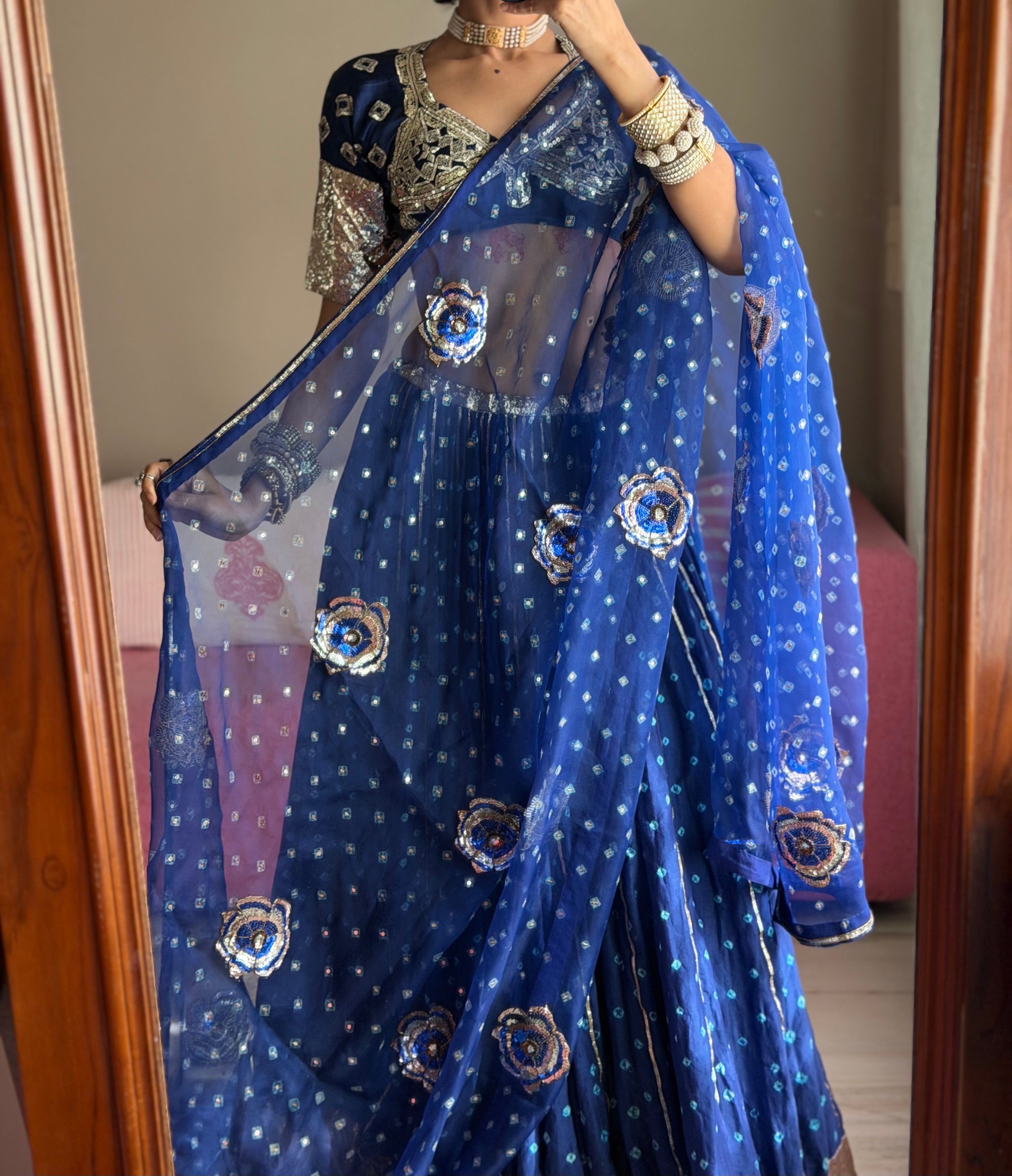 Bandhej Organza Odhni