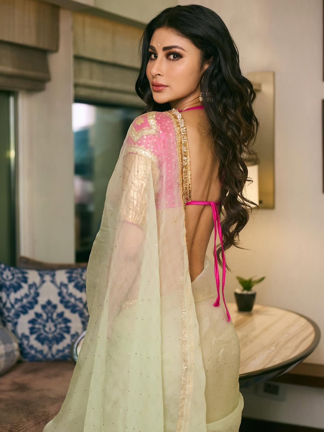 Pistachio Organza Saree